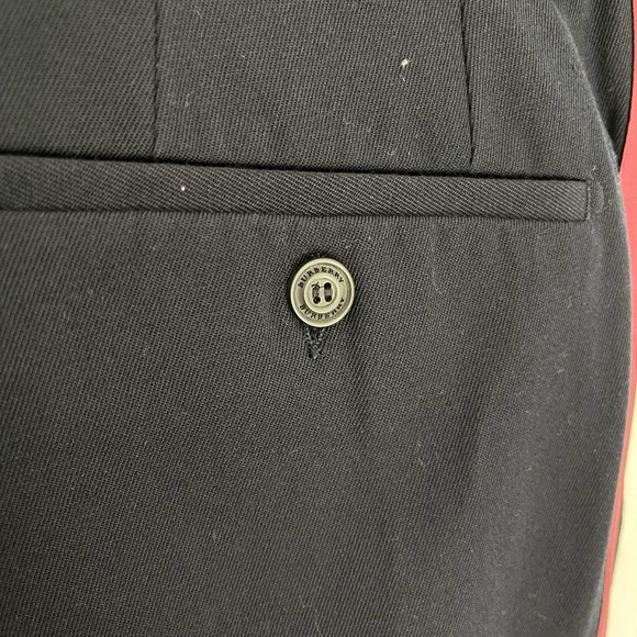 BURBERRY Men’s Wool Navy Blue Trousers/Pants With Side Stripe Sz Small NWOT - Picture 7 of 10